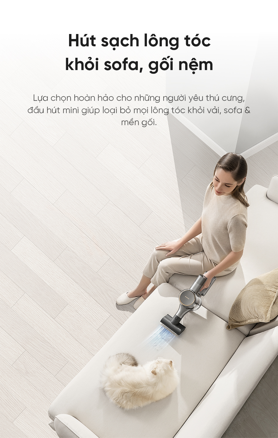 Máy hút bụi cầm tay không dây Dreame V12S - Hút sạch lông tóc