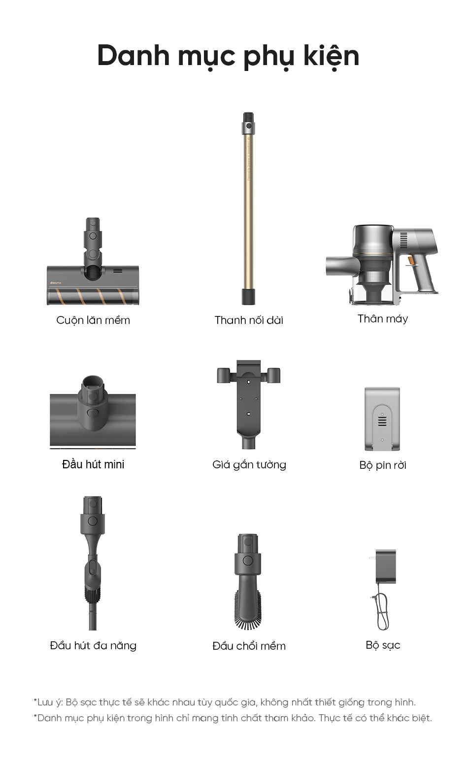 Phụ kiện máy hút bụi cầm tay không dây Dreame V12S