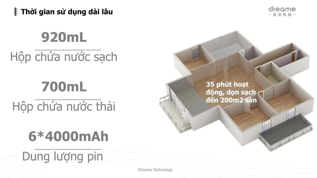 Mức pin của Dreame M12