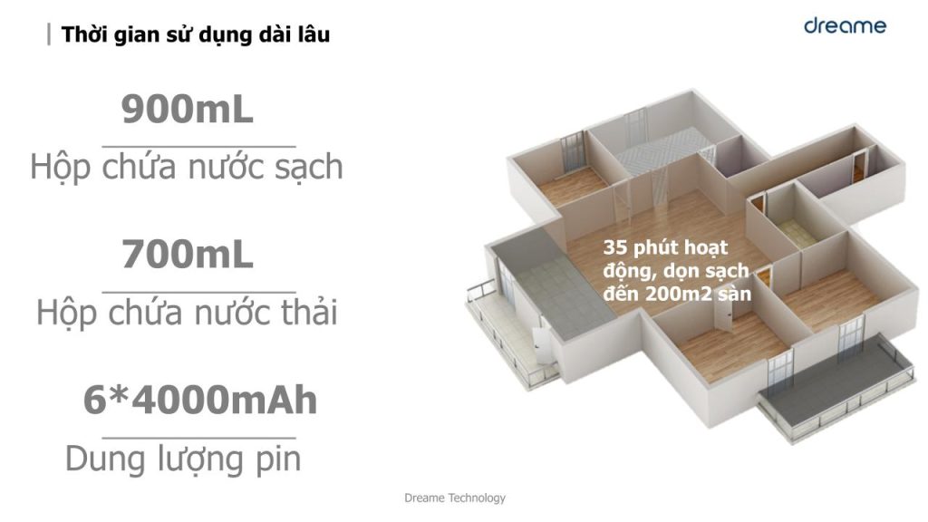 Dreame H12 Pro - Thời gian sử dụng dài lâu