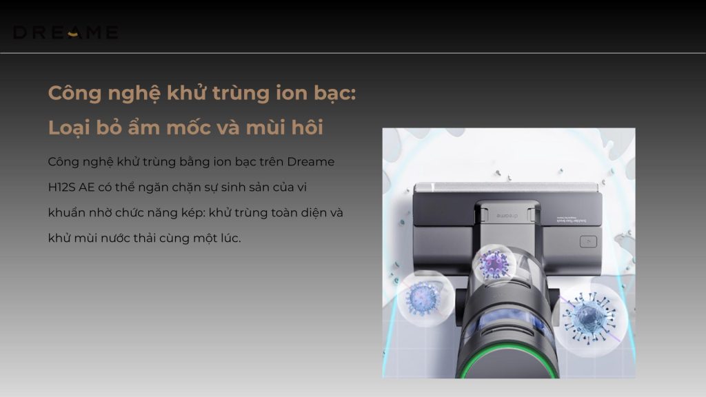 Dreame H12S AE - Công nghệ khử trùng ion bạc