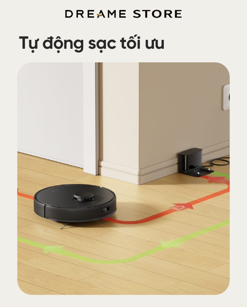 Dreame D9 Max gen 2 tự động sạc tối ưu
