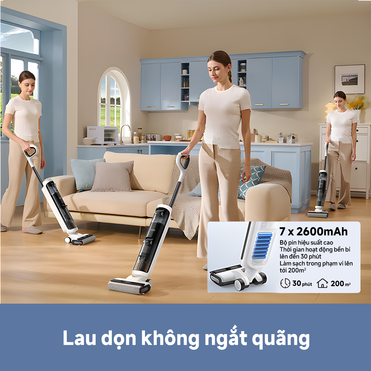 Máy hút bụi lau sàn khô & ướt cầm tay không dây thông minh Mova K20 - Ảnh 5