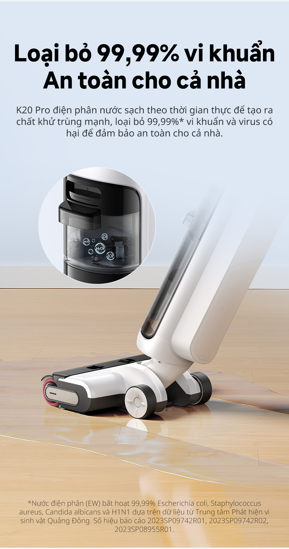 Đặc điểm máy hút bụi lau sàn khô & ướt cầm tay không dây thông minh Mova K20 Pro