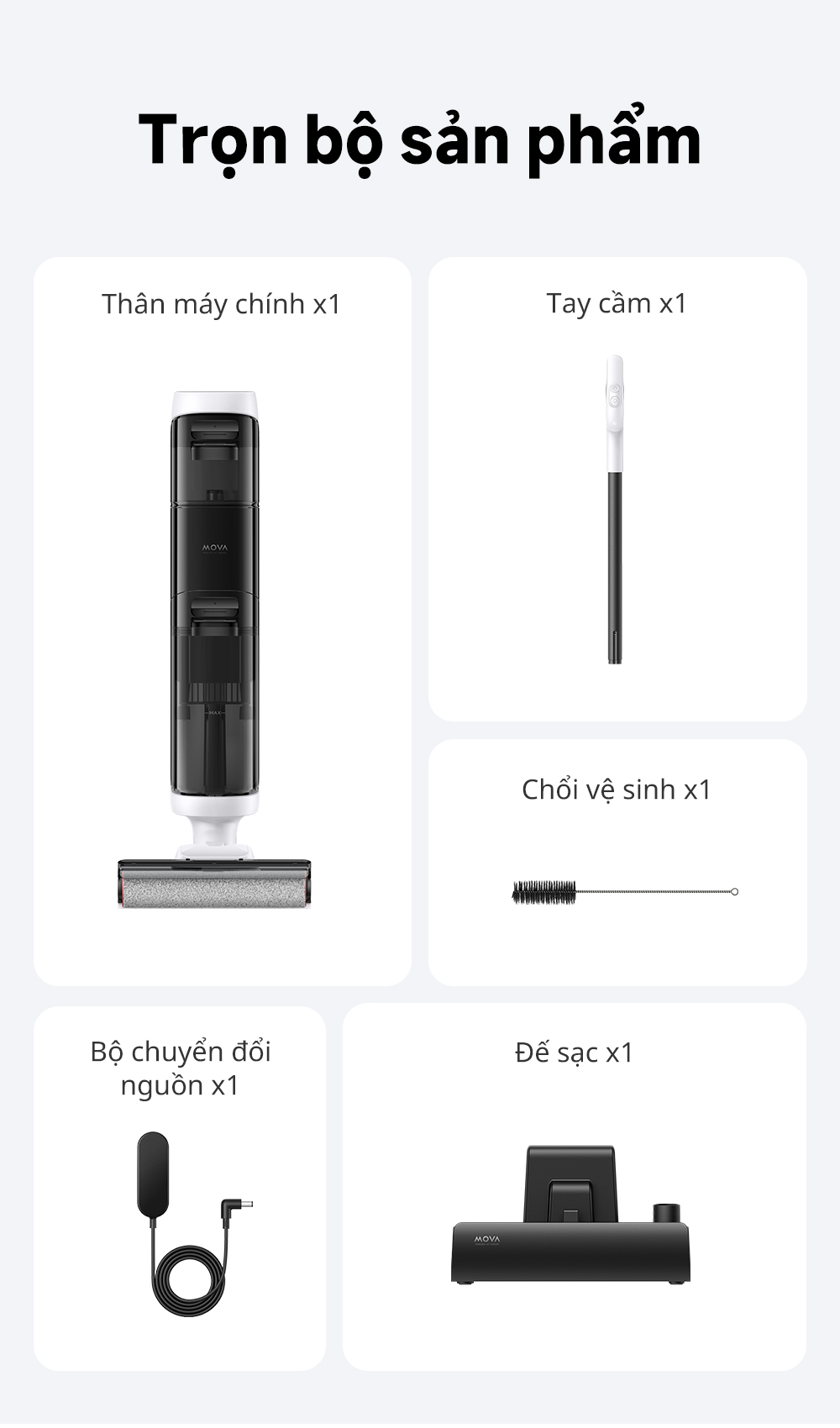 Đặc điểm máy hút bụi lau sàn khô & ướt cầm tay không dây thông minh Mova K20 Pro