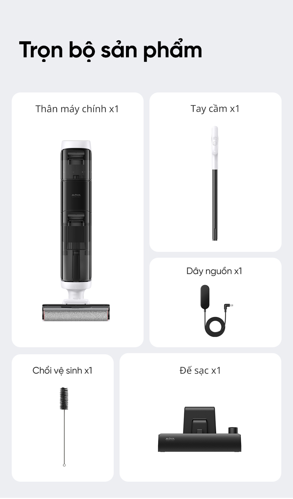 Đặc điểm máy hút bụi lau sàn khô & ướt cầm tay không dây thông minh Mova K20