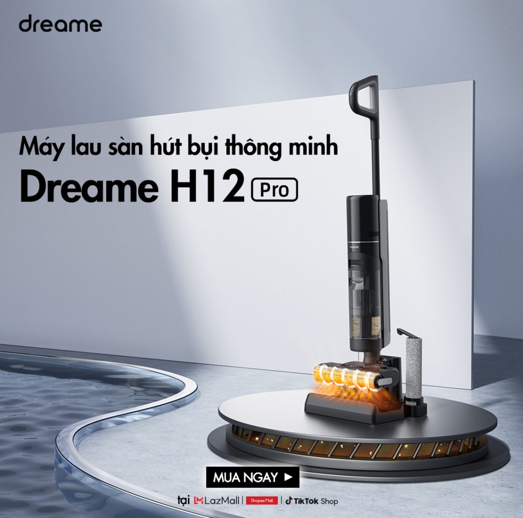 Máy hút bụi lau sàn khô & ướt cầm tay không dây thông minh Dreame H12 Pro - Bản Châu Âu