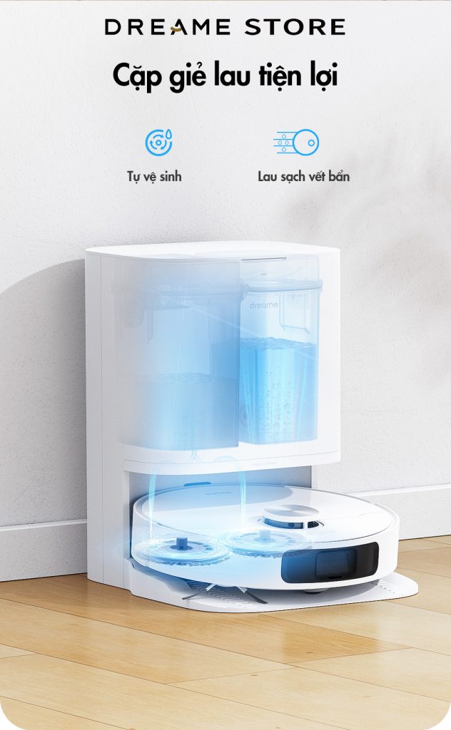 Dreame L10 Prime cặp giẻ lau xoay nén mạnh mẽ
