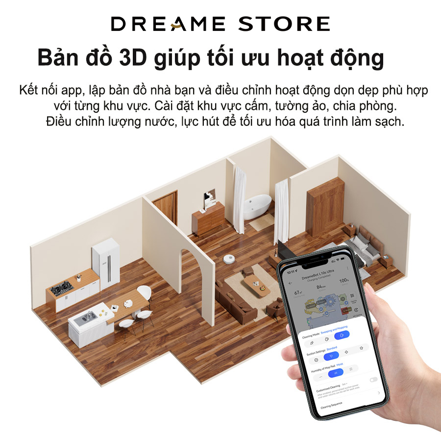 Dreame L10 Ultra bản đồ 3D chi tiết