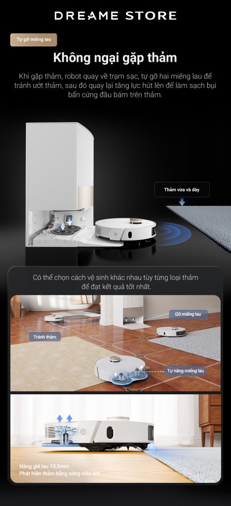 Dreame L20 Ultra - không ngại gặp thảm