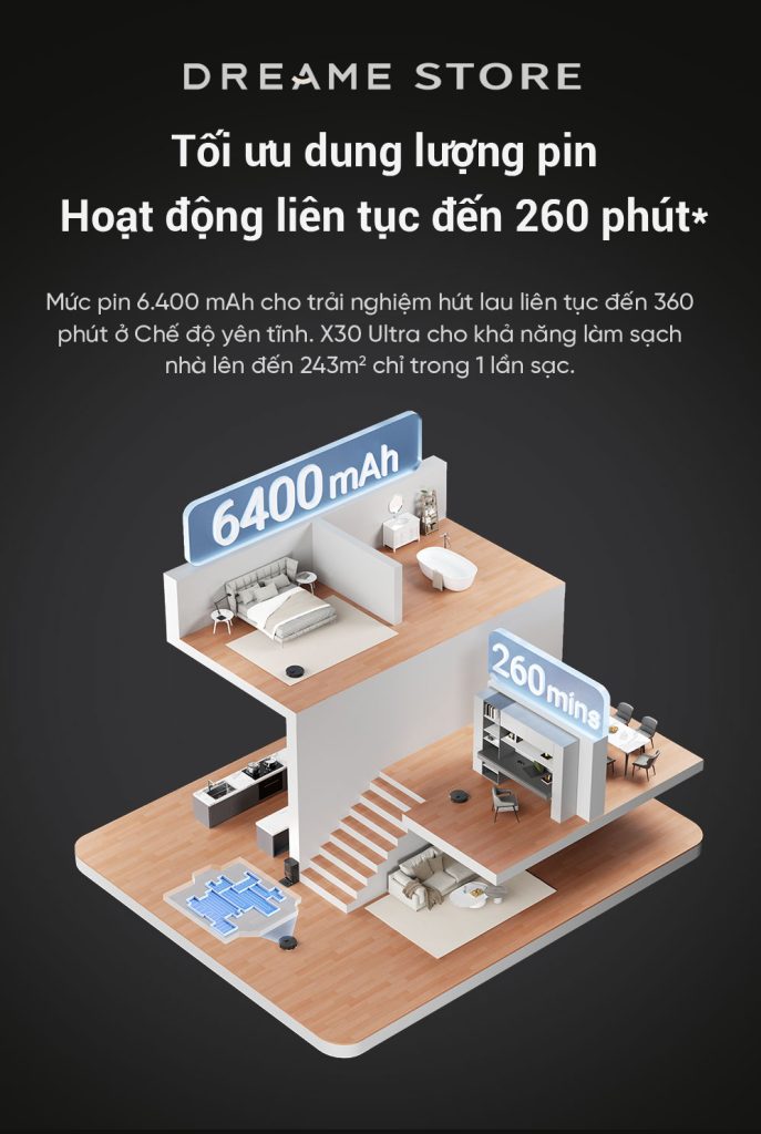 Dreame X30 Ultra pin to hơn