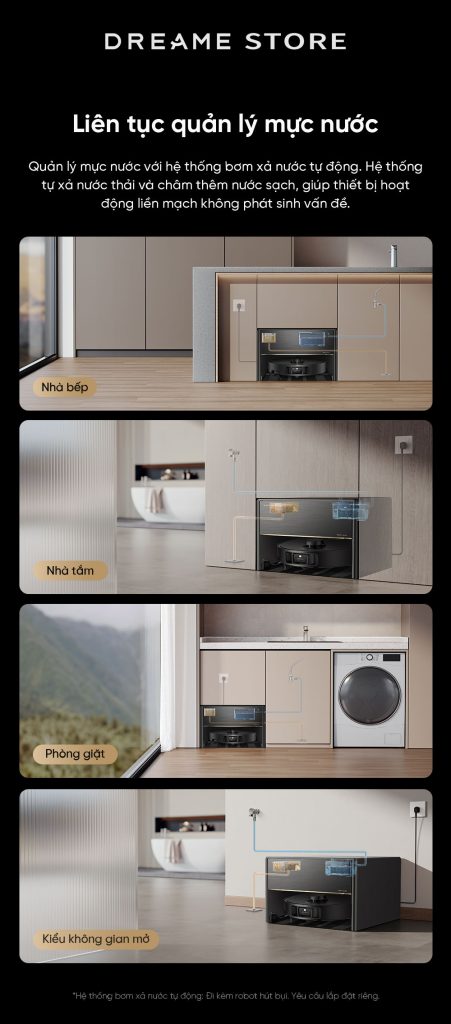 Dreame X40 Master hệ thống bơm xả tự động
