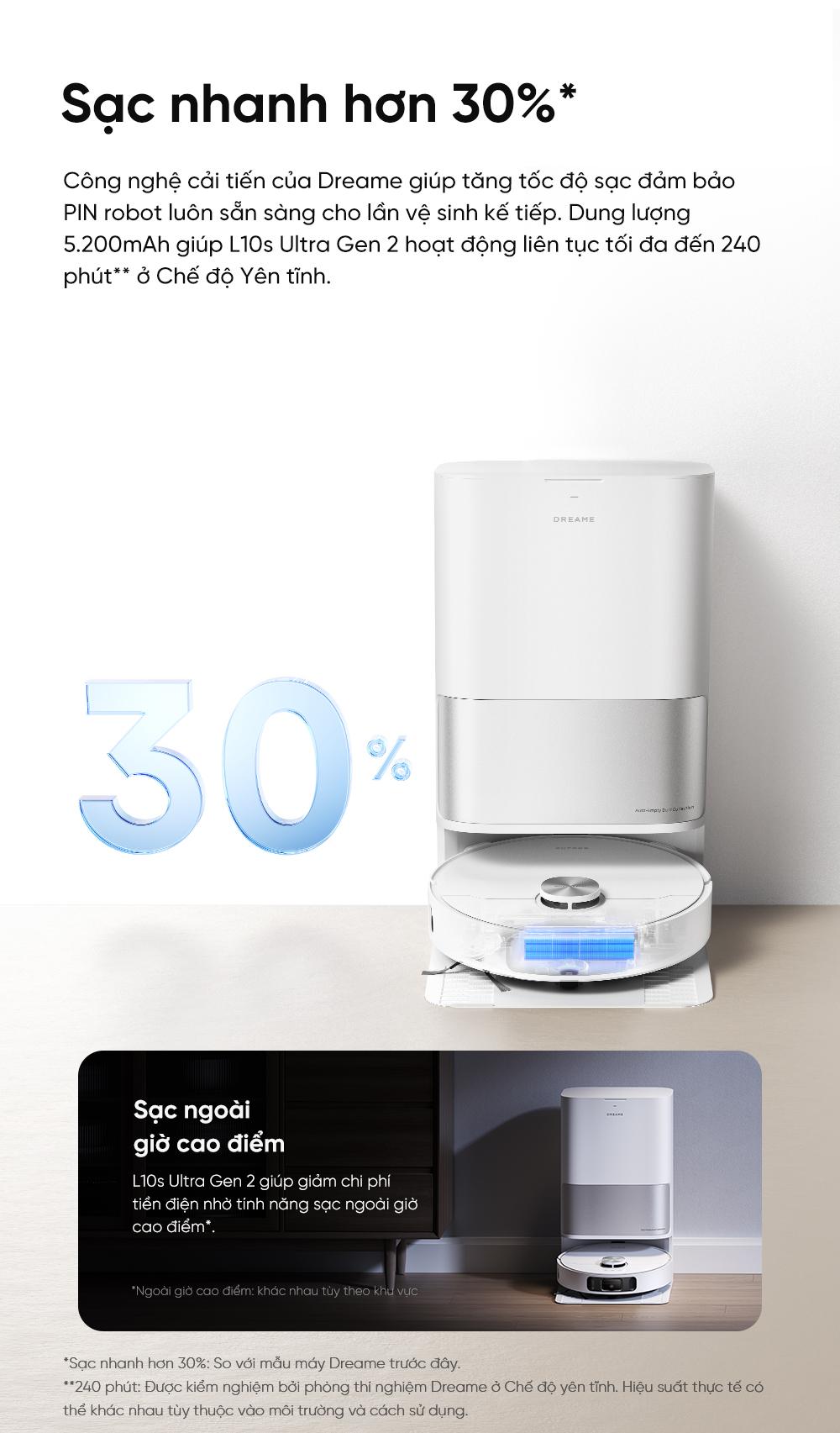 Dreame L10s Ultra Gen 2 - Sạc nhanh hơn 30%