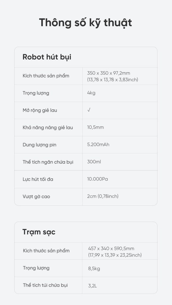 Dreame L10s Ultra Gen 2 - Thông số kỹ thuật