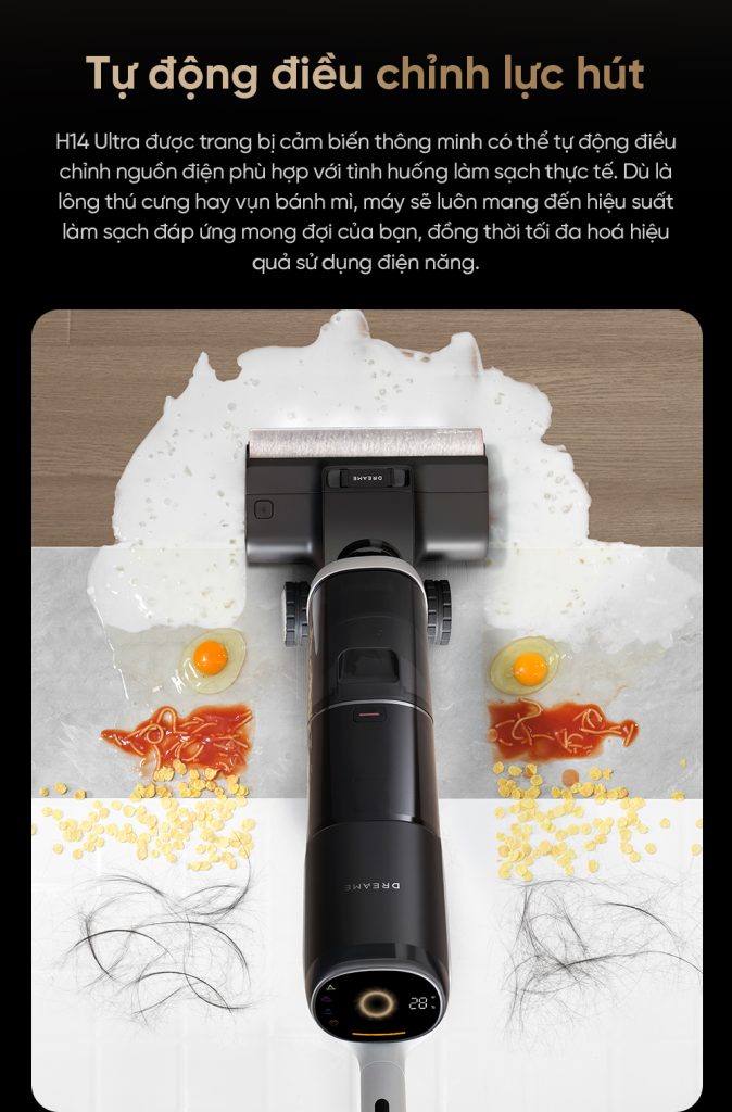 Máy hút bụi lau nhà cầm tay không dây Dreame H14 Ultra - Tự điều chỉnh lực hút