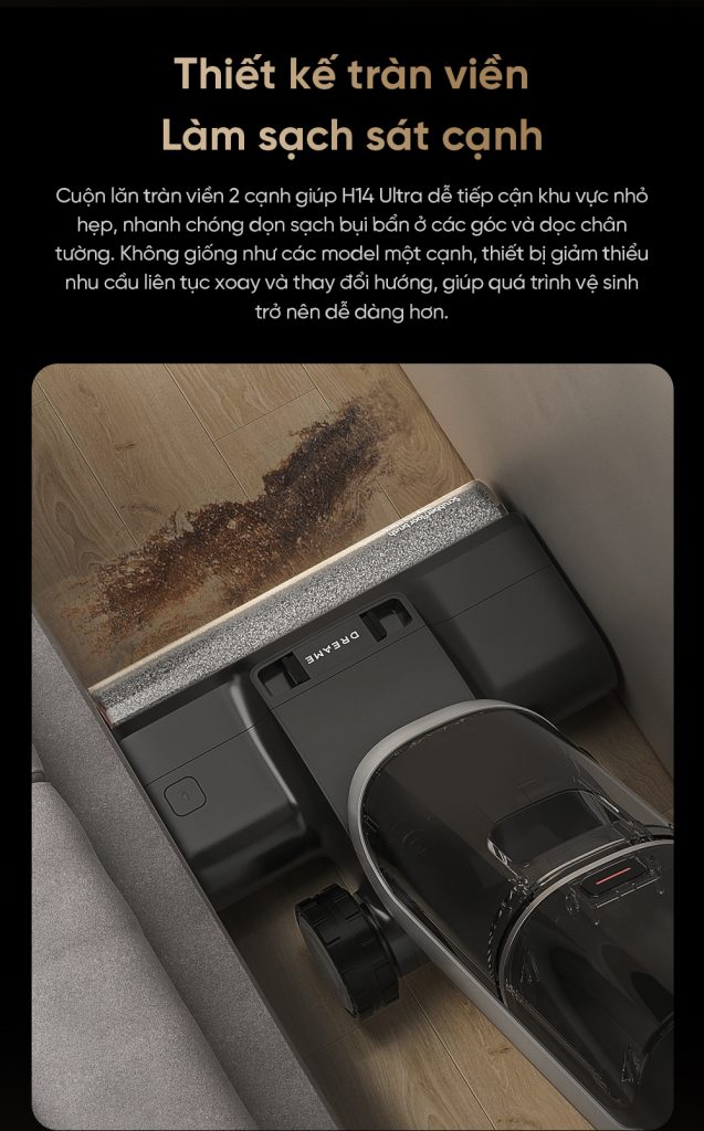 Máy hút bụi lau nhà cầm tay không dây Dreame H14 Ultra - Thiết kế tràn viền