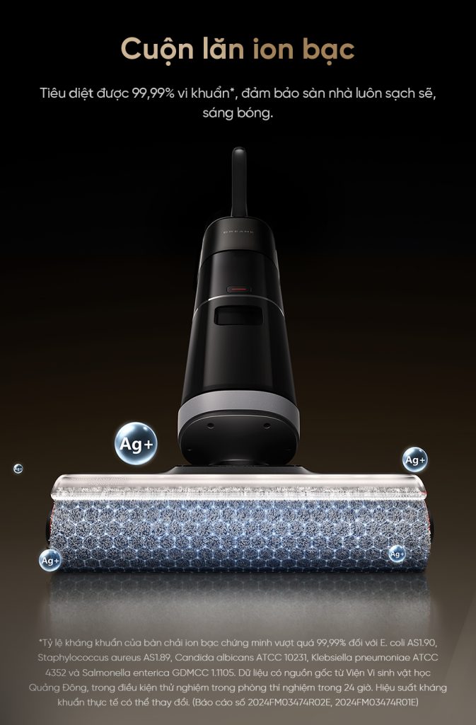 Máy hút bụi lau nhà cầm tay không dây Dreame H14 Ultra - Cuộn lăn ion bạc