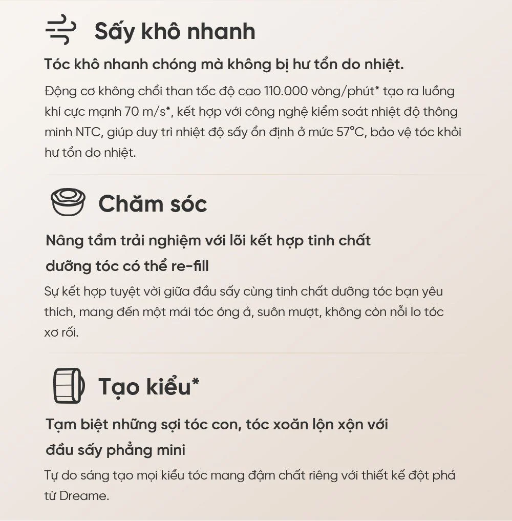 Máy sấy tóc Dreame Hair Glory Pro ưu điểm