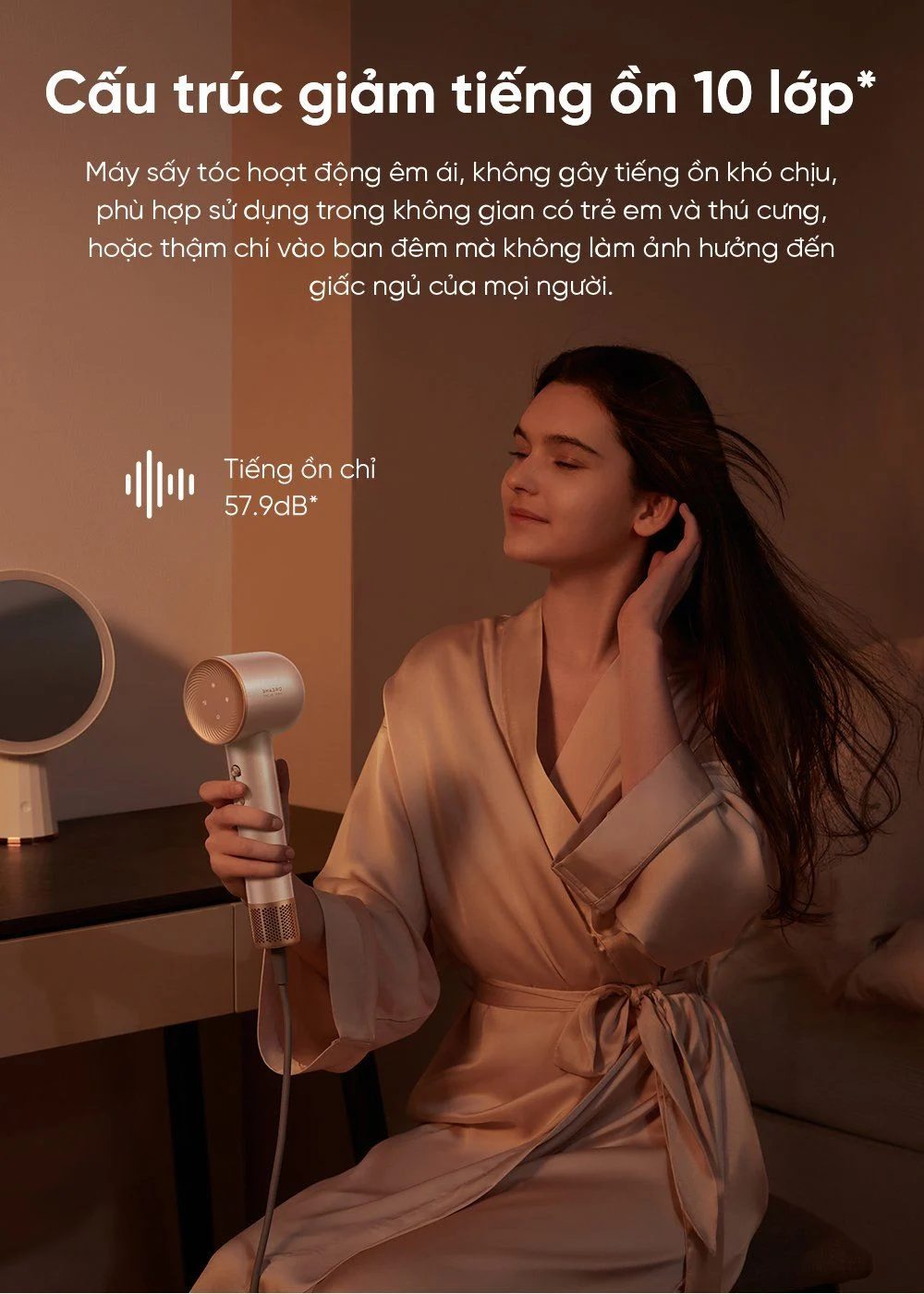Máy sấy tóc Dreame Hair Glory Pro giảm ồn