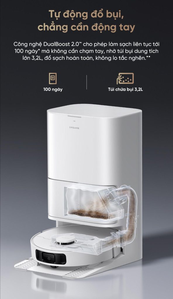 Dreame D20 Ultra - Tự động đổ bụi