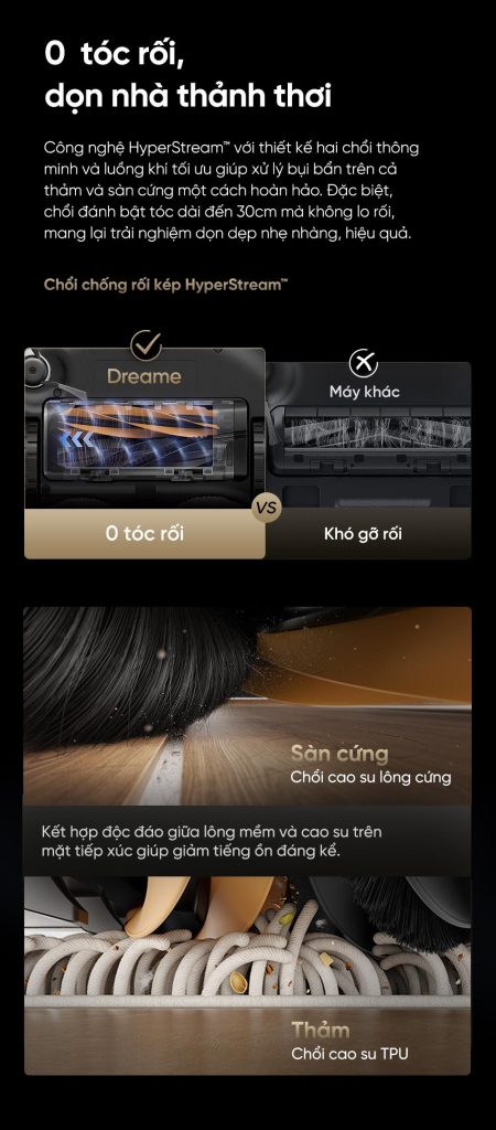 Dreame L40S Ultra 2025 - Chống tóc rối